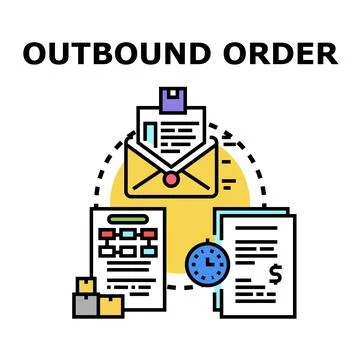 Outbound order processing business logistics concept Stock Illustration
