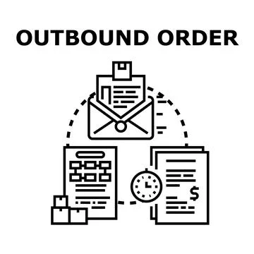 Outbound order processing business logistics concept 库存插图