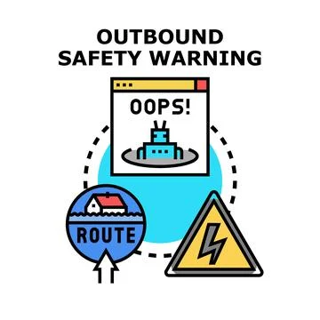 Outbound safety warning concept vector illustration Stock Illustration