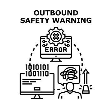 Outbound safety warning digital security alert system Stockillustratie