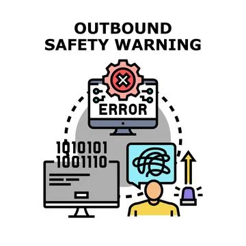 Outbound safety warning digital security alert system Stockillustratie