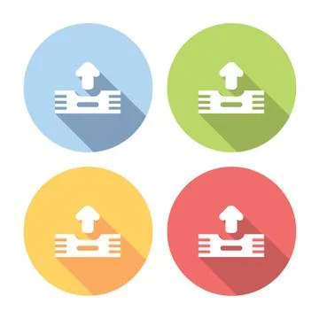 Outbox Files FLat Icons Set Stock Illustration