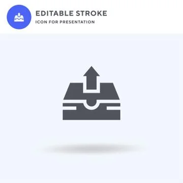 Outbox icon vector, filled flat sign, solid pictogram isolated on white, logo 스톡 일러스트