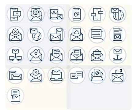 Outbox Modern Vector Collection with 25 Regular Line 256x256 Pixel Optimize.. Stock Illustration