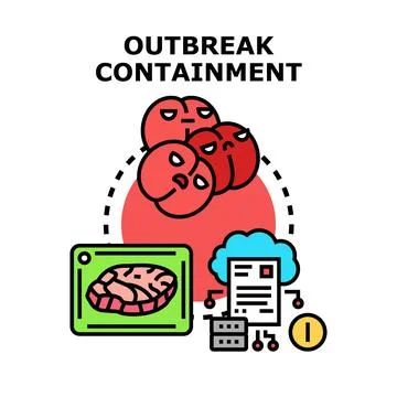 Outbreak containment strategy combatting disease spread Illustrazione stock
