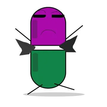 The outbreak of a cute mascot drug capsule Stock Illustration