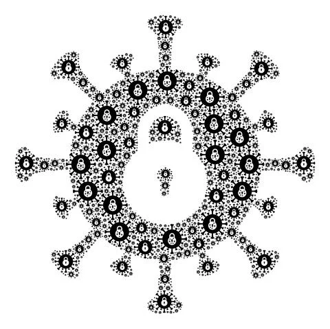 Outbreak Lockdown Fractal Collage of Itself Items Stock Illustration