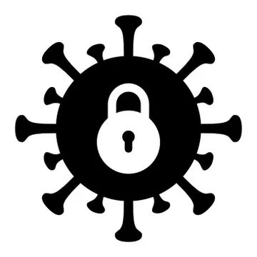 Outbreak Lockdown - Raster Icon Illustration Stock Illustration