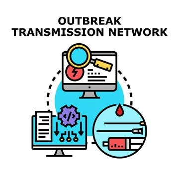 Outbreak transmission research and data analysis Stock Illustration