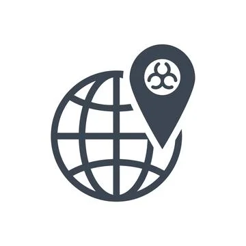 Outbreak virus world related vector glyph icon Stock Illustration