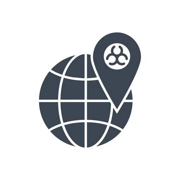 Outbreak virus world related vector glyph icon Stock Illustration