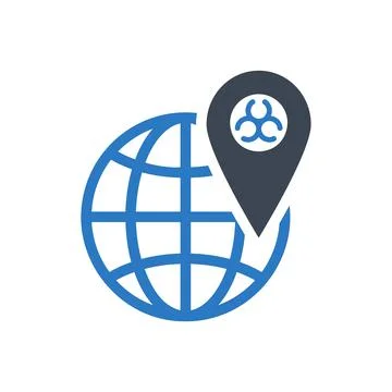 Outbreak virus world related vector glyph icon Stock Illustration