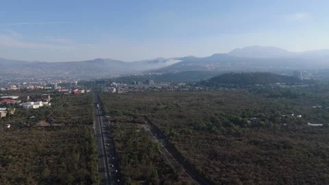 Outbreaks of fire in the mountainous areas of CDMX Stock Footage 307602396