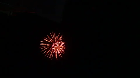 Outbreaks of fireworks in the night sky Video stock 103612430