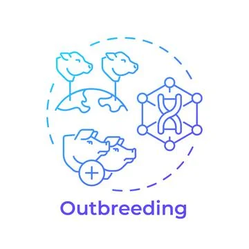 Outbreeding blue gradient concept icon Stock-Illustration