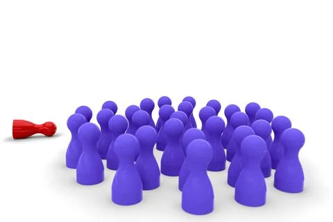 Outcast from the group concept image - 3D illustration Illustrazione stock