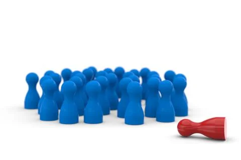 Outcast from the group concept image - 3D illustration Illustrazione stock