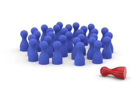 Outcast from the group concept image - 3D illustration Illustrazione stock