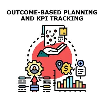 Outcome based planning and tracking key performance indicators イラスト素材