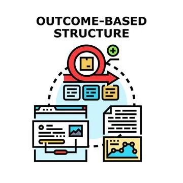 Outcome based structure development strategy planning concept Stock Illustration
