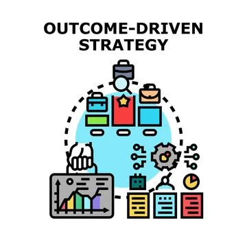 Outcome driven strategy planning achieving business success goals Stock Illustration
