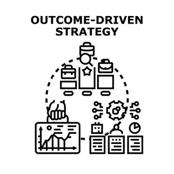 Outcome driven strategy planning achieving business success goals Stock Illustration