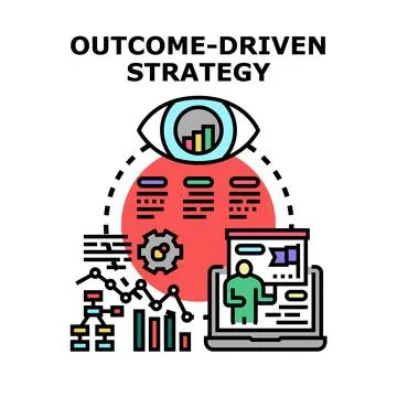 Outcome driven strategy planning business development concept Stockillustratie