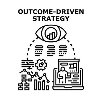 Outcome driven strategy planning business development concept 库存插图