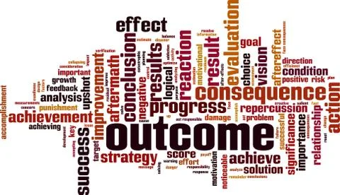 Outcome word cloud Stock Illustration