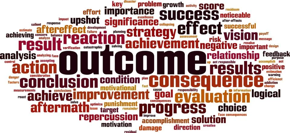 Outcome word cloud Stock Illustration