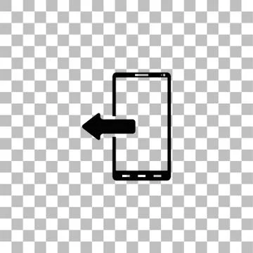 Outcoming calls icon flat Stock Illustration