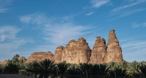 Outcrop geological formations, Al Ula in Saudi Arabia Foto stock