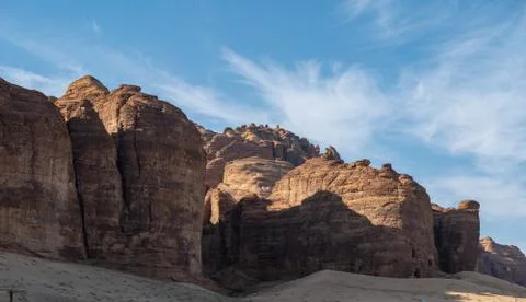 Outcrop geological formations, Al Ula in Saudi Arabia 스톡 사진