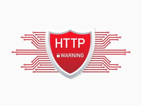 Outdated and dangerous HTTP protocol. Alert to switch to HTTPS. Safe and Secu Ilustração Stock
