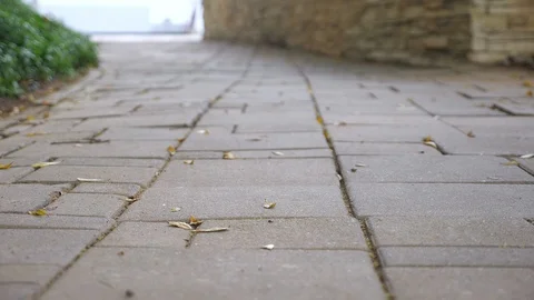 Outdated black smartphone falls on grey pavement and crashes Stock Footage 128178781