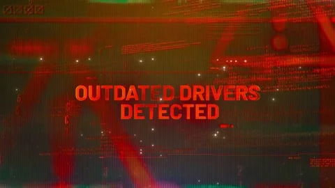 Outdated Drivers Detected Word on High Technology Futuristic Background Stock Footage 343589859