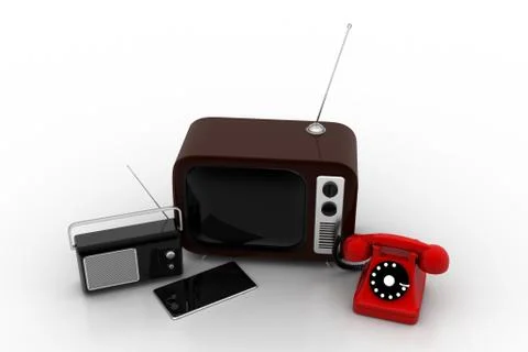 Outdated electronic devices Free Stock Illustration