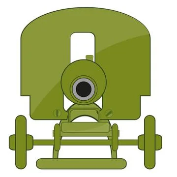 Outdated machine gun of the system max type frontal Stock Illustration