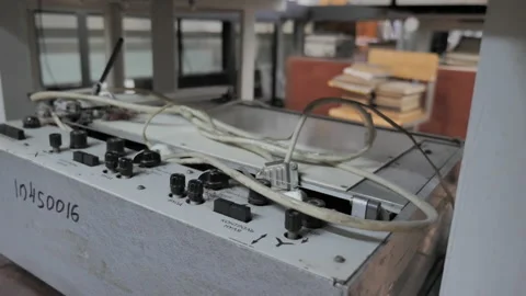 Outdated Measuring Device With Buttons, Switches And Wires Stock Footage 152564502