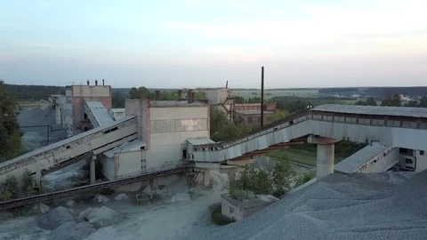 Outdated mining sector construction with broken windows Stock Footage 114426236