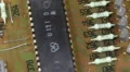 Outdated Obsolete Old Circuit Rotating Resistors Transistor Row Technology Macro HD Footage