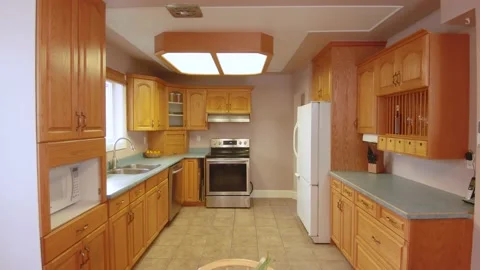 Outdated Ordinary Kitchen In Home 스톡 동영상 161497349