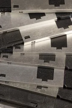 Outdated small disks for storing digital information, flexible magnetic disk  Foto stock