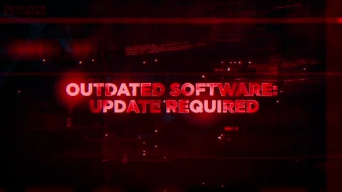 Outdated Software Update Required Word on Hacker concept technology futurist Stock Footage 343589926