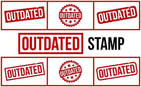 Outdated Stamp. Red Outdated Rubber grunge Stamp set Illustrazione stock