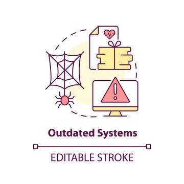 Outdated systems concept icon Stock Illustration