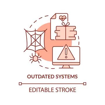 Outdated systems red concept icon Stock Illustration