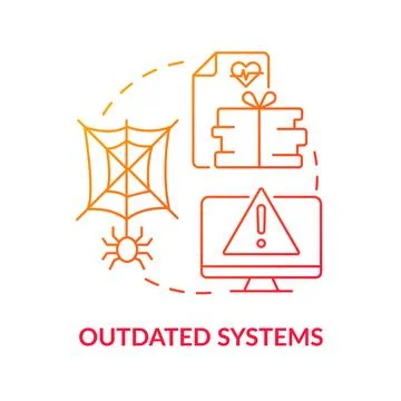 Outdated systems red gradient concept icon Stock Illustration