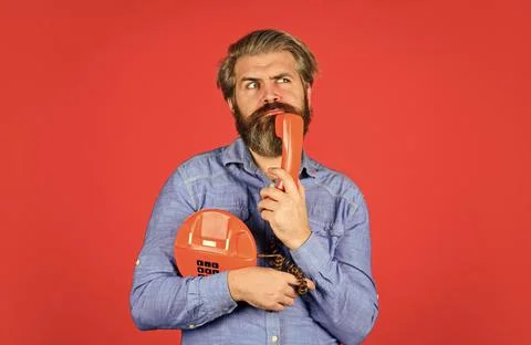 Outdated technology. Manager phone dialog communication. Call me. Successful Stock Photos