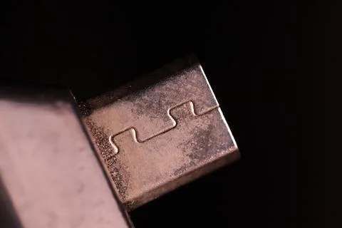 Outdated technology, micro USB cable Stock Photos